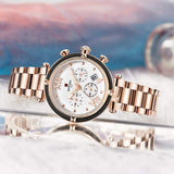 [Brand Name] Damen Sportuhr Chronograph Quarz Edelstahl Wasserdicht mit Kalender