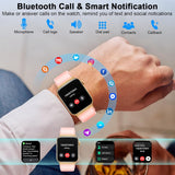 GloryFit Damen Smartuhr mit Telefonfunktion & Fitness Tracker Rosegold