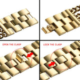 JewelryWe Damen Uhr Elegant Quarz Armbanduhr Rechteckig mit Strass & Panzerkette