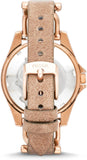 Fossil Damen Riley Uhr, Roségold mit Zirkonia, Edelstahlarmband