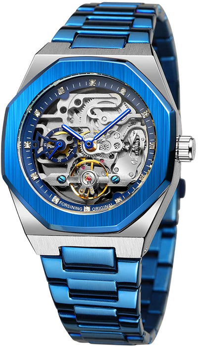 [Brand] Mechanische Uhr Herren - Blaues Zifferblatt
