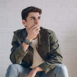 JewelryWe Herren Militäruhr – Quarzwerk mit Großem Zifferblatt & Lederarmband