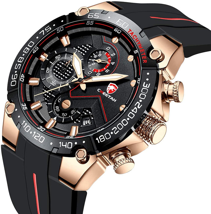 [Brand Name] Herrenuhr Chronograph Silikonarmband