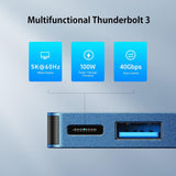 USB-C-Hub-Adapter für MacBook Pro 14/16 Zoll 2022, MacBook Pro-Adapter MultiportMac USB-C-Dongle mit Thunderbolt 3, USB3.0 * 3, SD/TF-Kartenleser, MacBook Pro-Zubehör für MacBook Pro Air 2022–2018