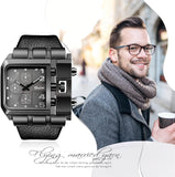 JewelryWe Herren Militäruhr – Quarzwerk mit Großem Zifferblatt & Lederarmband