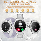 Fitonyo Damen Smartuhr mit Telefonfunktion & Diamantverzierung - Fitness-Tracker