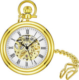 Stuhrling Original 6053.33333 Taschenuhr – Mechanische Herrenuhr mit Vergoldung