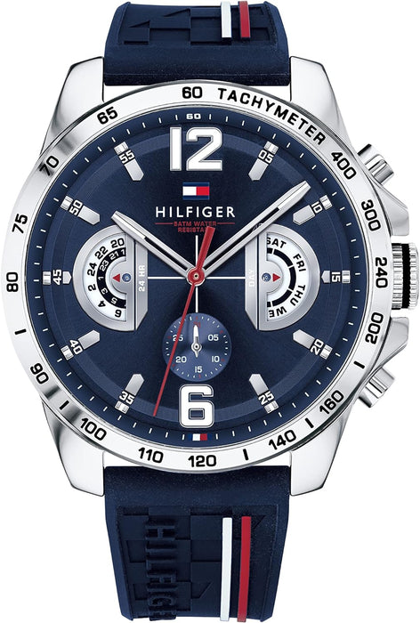 Tommy Hilfiger Herrenuhr blau mit Datumsfunktion
