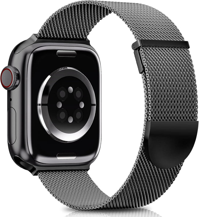Higgs Edelstahl Apple Watch Armband Schwarz – Magnetverschluss