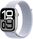 Apple Watch Series 10 Aluminium Silber mit Sport Loop Blau