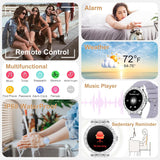 Fitonyo Damen Smartuhr mit Telefonfunktion & Diamantverzierung - Fitness-Tracker
