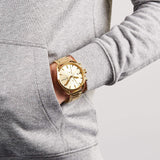 Diesel Herren Chronograph ms9, Goldene Edelstahl Uhr mit Chronograph