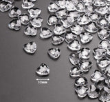 Sweelov Blaue Diamant Herzen Deko - 500 Stück, 12mm, Tischdeko Hochzeit