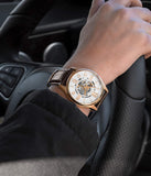 Stuhrling Atrium Herren Automatik Uhr mit Skelett-Design