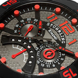 Stuhrling Original Aquadiver Xtreme Herrenuhr - 49mm - Schwarz/Rot - Neu & OVP