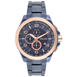 ESCAPE Chronograph Uhr – Blaues Zifferblatt mit Tachymeter