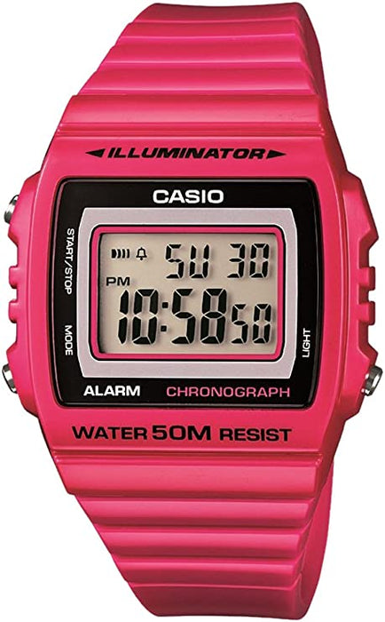 Casio Digitaluhr Damen Herren Rosa Resinarmband