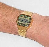 Casio Collection Unisex Retro Armbanduhr – Goldene Digitaluhr mit Kalender