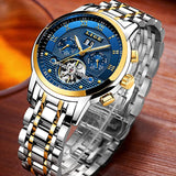 [Brand] Automatik Herrenuhr – Mechanische Skeleton Edelstahl Uhr mit Wasserdichtigkeit