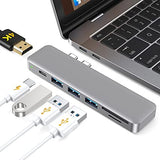 Aluminium 7-in-1-Multiport-Hub mit USB-C-Anschlüssen und 4K Video-Ausgang