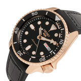 Seiko 5 Sports SRPD76K1 Herrenuhr – Automatik mit Goldton und Silikonarmband