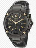 SEIKO Sportura SRW893P1 Damenuhr Chronograph Schwarz Gold Quarz Uhr NEU