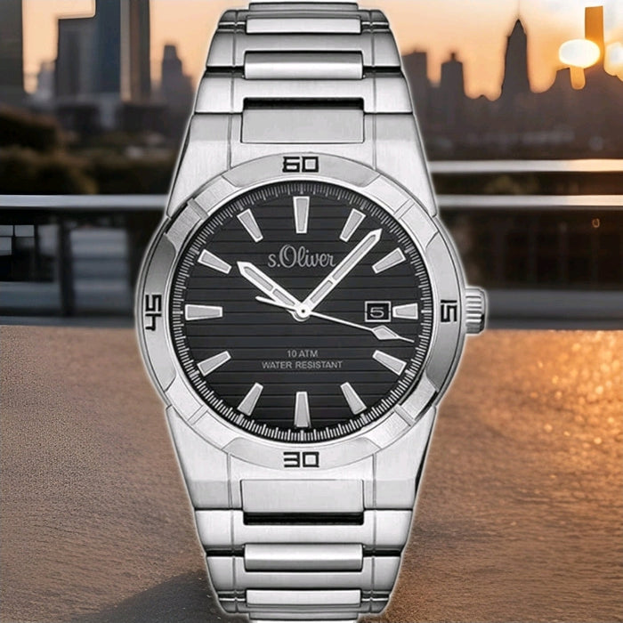 S.Oliver Herrenuhr – Edelstahl Multifunktionsuhr