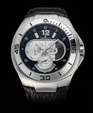 Quantum Herrenuhr Multifunktion – Silber/Schwarz – Leder – Neu & OVP