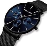 [Brand Name] Herrenuhr Schwarz Edelstahl Mesh