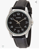 Casio Herrenuhr mit Lederarmband Silber