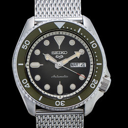 Seiko 5 Automatik Uhr Herren Grün Edelstahl