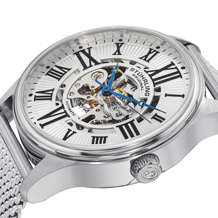Stuhrling Original Herrenuhr Automatik Skelett Edelstahl