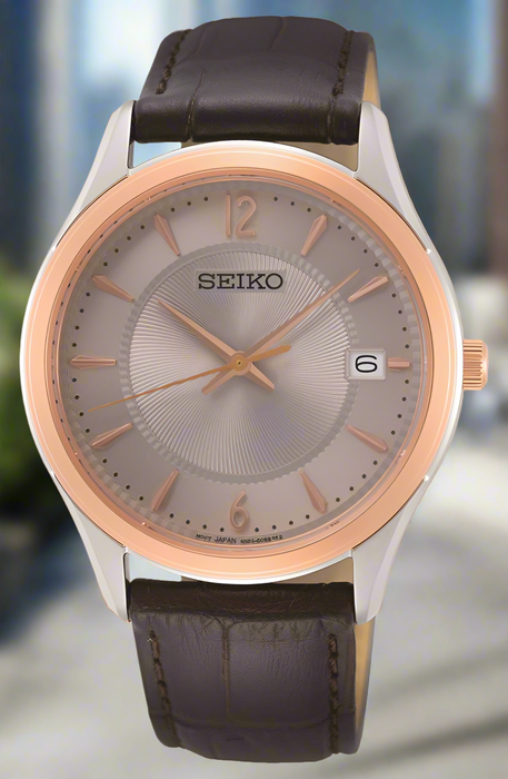 Seiko SUR422P Herrenuhr Lederarmband
