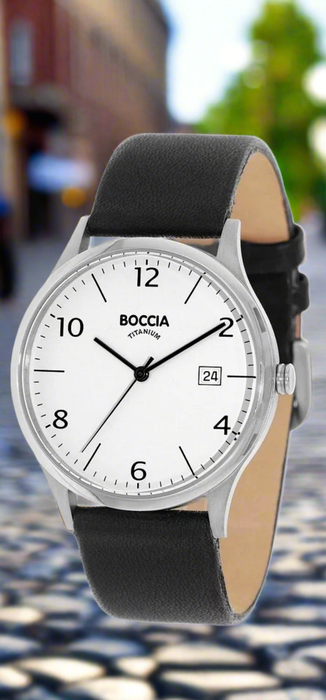 Boccia Quarz Uhr – Titan Gehäuse & Lederarmband