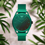 Emporio Armani AR11326 Herrenuhr Edelstahlgrün