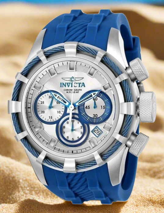 Invicta 22152 Chronograph Herrenuhr Blau Silikon