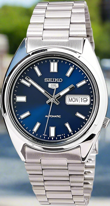 Seiko 5 Automatik Herrenuhr Edelstahl Blau