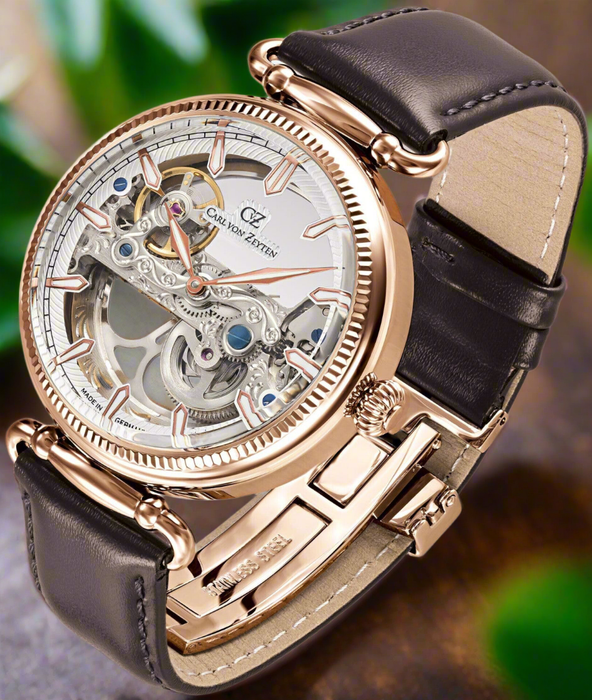 Carl von Zeyten Automatik Uhr Herren mit weißem Zifferblatt