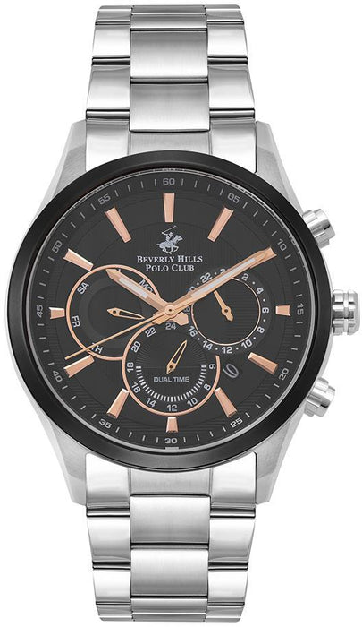 Beverly Hills Polo Club Herren Uhr Lederarmband Schwarz