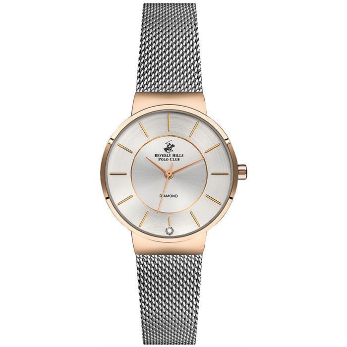 Beverly Hills Polo Club Damenuhr - Lederarmband & Edelstahlgehäuse