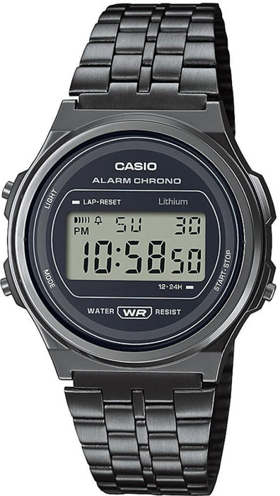 Casio A171WEGG-1ADF Damen-Chronograph-Uhr aus Edelstahl