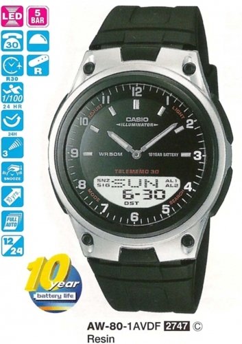 Casio AW-80-1AVDF Herrenuhr Digitaluhr