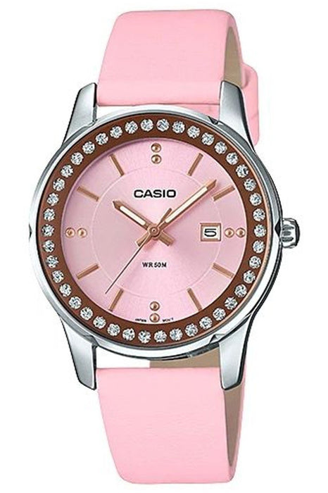 Casio Damen Uhr LTP-1358L – Quarzwerk mit Lederarmband