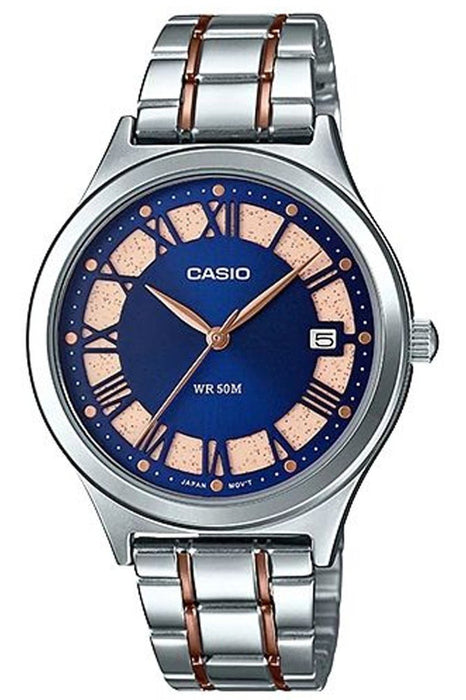 Casio Damen Uhr LTP-E141RG-2AVDF, Goldfarbenes Armband