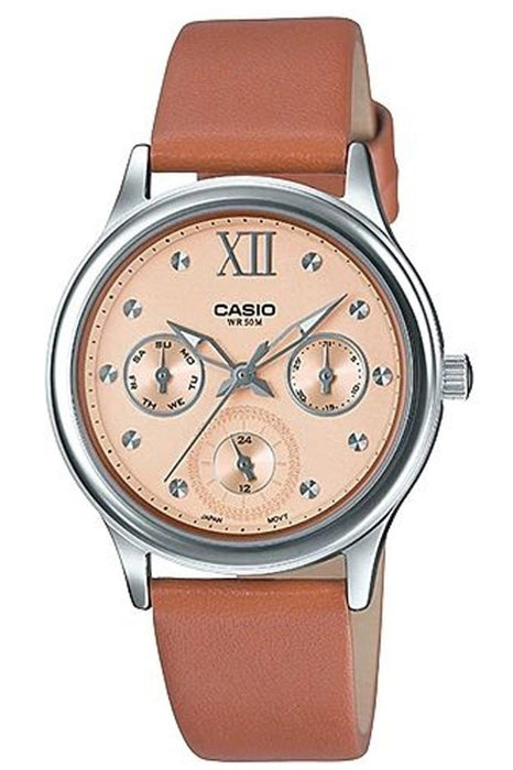 Casio Damen Uhr LTP-E306L-5AVDF Edelstahlarmband