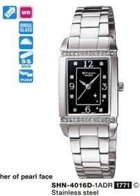Casio Damen Uhr SHN-4016D-1ADS mit Edelstahlarmband