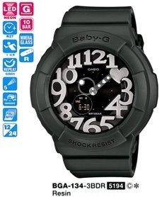 Casio BGA-134-3BER Damen Sportuhr Edelstahl