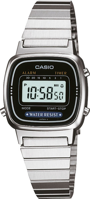 CASIO LA670WA-1DF Damen Edelstahl Uhr