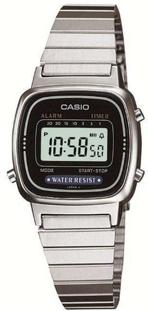 Casio LA670WD-1DF Damenuhr Chronograph Silber