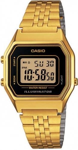Casio LA680WGA-1DF Retro Digital Damenuhr – Goldene Eleganz
